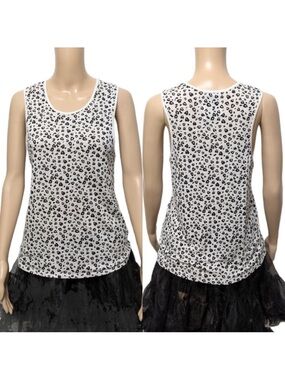 ZOE KARSSEN 100% Linen Animal Print Tank Top M